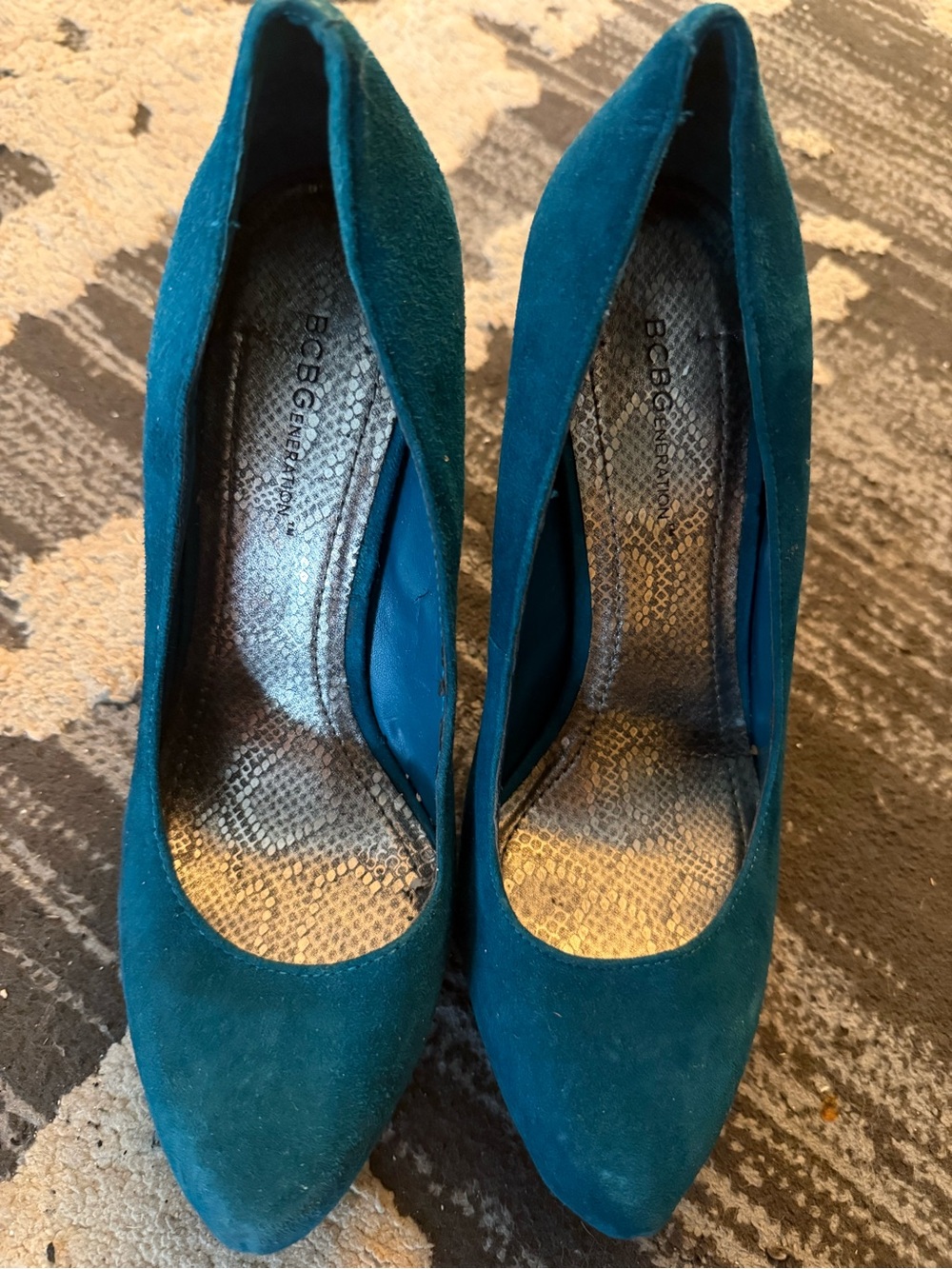 BCBGeneration Teal Suede Pointed Toe Pumps